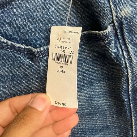 614. Old navy high rise super skinny medium wash jeans size 16L - Picture 4 of 7